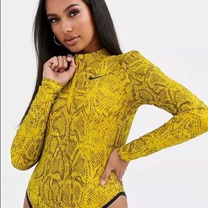 Nike Yellow Snakeskin Bodysuit